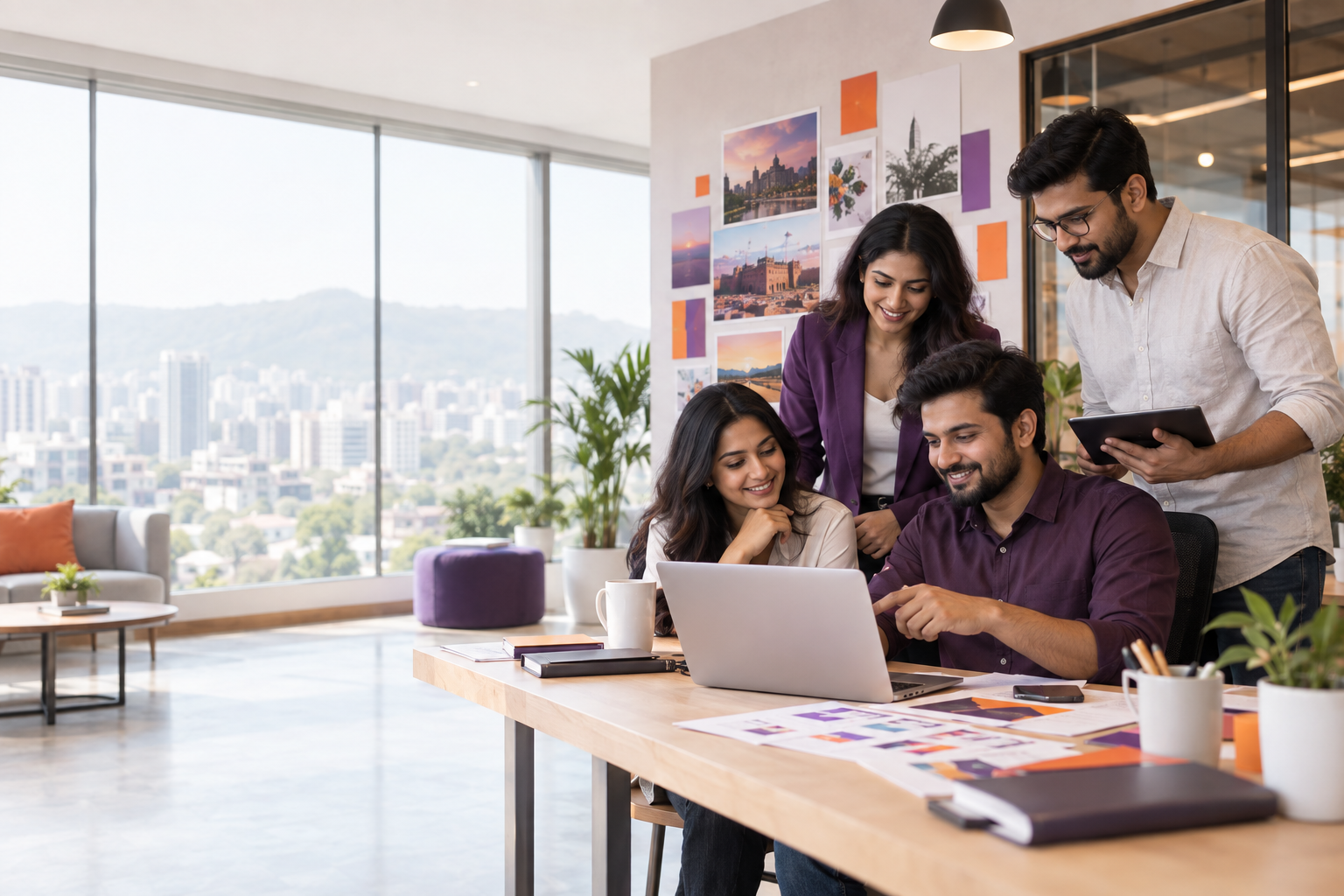 Social media marketing team in Pune planning a digital campaign