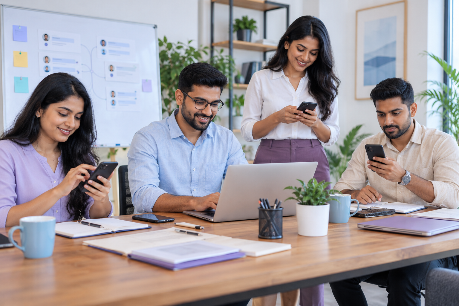 Team organizing WhatsApp enquiries and lead information